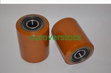Picture of A Pair of Brand New Pallet Jack Poly Load Wheels With Bearings 3.25"D x 4.50"W (#111999435651)