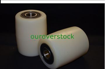 Picture of A Pair of New Pallet Jack Barrel-StyleNylon Load Wheels & Bearings 2-7/8"x3-5/8" (#112162796402)