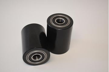 Picture of A Pair of Brand New Pallet Jack Poly Load Wheels With Bearings 2.75"D x3.75"W (#121706500179)