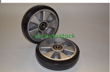 Picture of Pair of Brand New Pallet Jack Steer Wheels Rubber / Aluminium 8 x 2 w/bearings (#132007511063)