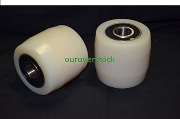 Picture of A Pair of Brand New Pallet Jack Nylon Load Wheels With Bearings 2.9" x 2.75" (#122338149904)