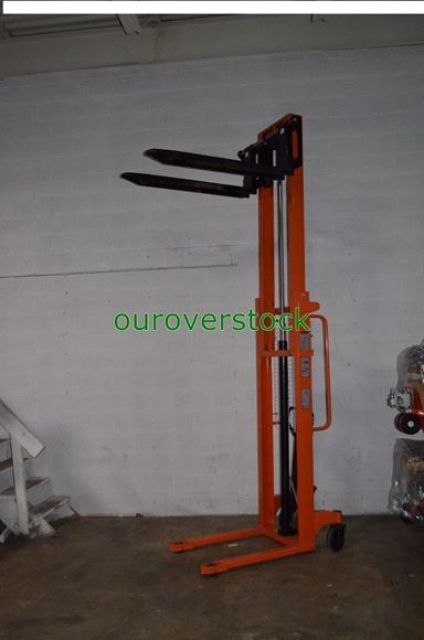 Picture of Fork Over Manual Stacker 2,200 lb 118" lift height 27 x 45 (#122523878382)